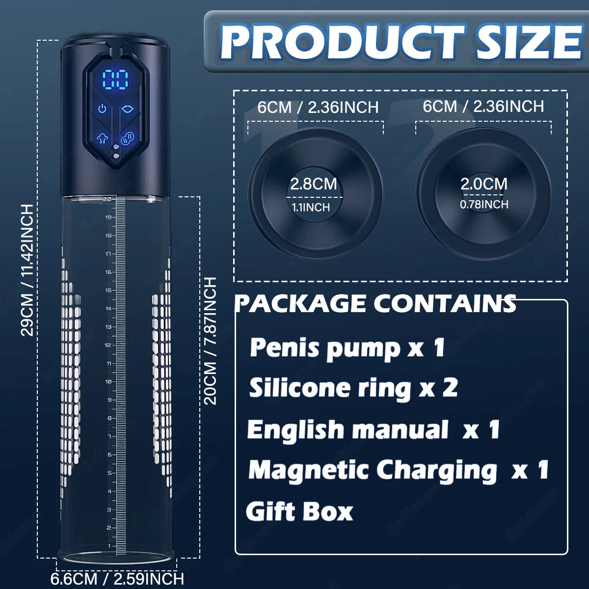 IPX7 Waterproof Electric Enlargement Man Vacuum Pump