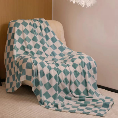 1pc Soft Flannel Checker Blanket Warm Thick