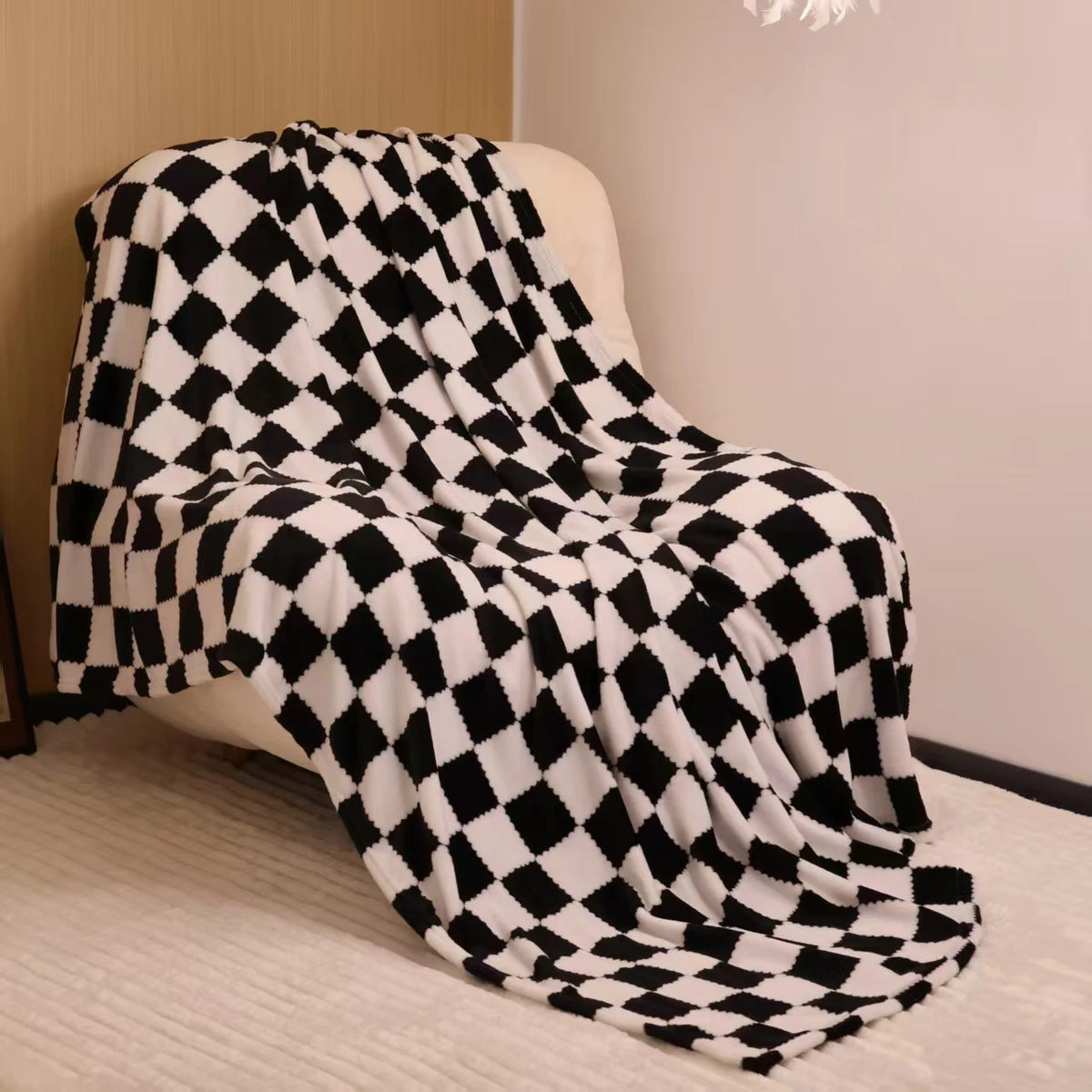 1pc Soft Flannel Checker Blanket Warm Thick