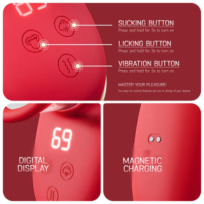 Automatic Female Sucking Licking Vibrator 9 Speed Clitoral Stimulator