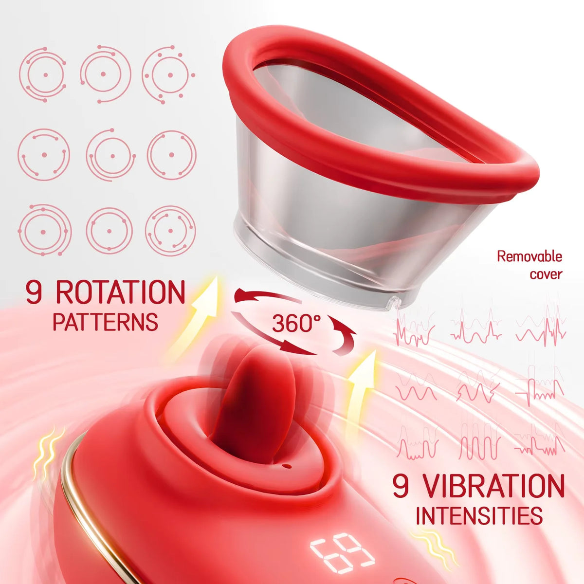 Automatic Female Sucking Licking Vibrator 9 Speed Clitoral Stimulator