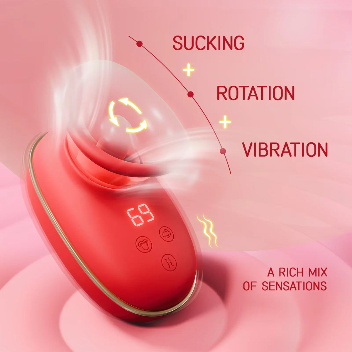 Automatic Female Sucking Licking Vibrator 9 Speed Clitoral Stimulator