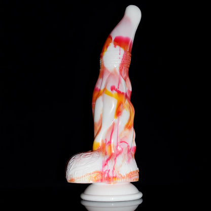 New red yellow white flame dildos silicone anal sex toys colorful animal Dragon penis sucker