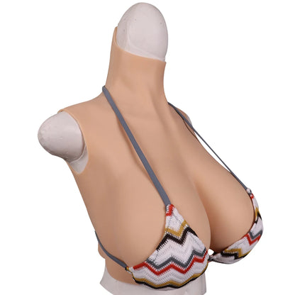 High Collar Silicone Breast Forms Breastplate For Crossdresser