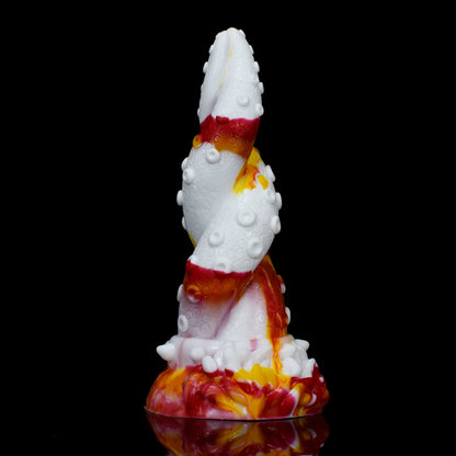 New red yellow white flame dildos silicone anal sex toys colorful animal Dragon penis sucker