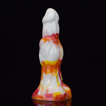 New red yellow white flame dildos silicone anal sex toys colorful animal Dragon penis sucker