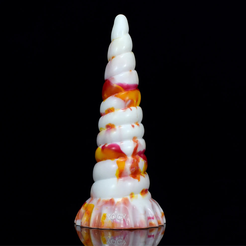 New red yellow white flame dildos silicone anal sex toys colorful animal Dragon penis sucker