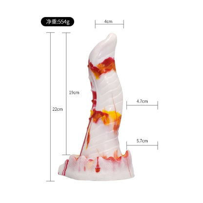 New red yellow white flame dildos silicone anal sex toys colorful animal Dragon penis sucker