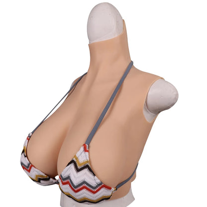 High Collar Silicone Breast Forms Breastplate For Crossdresser