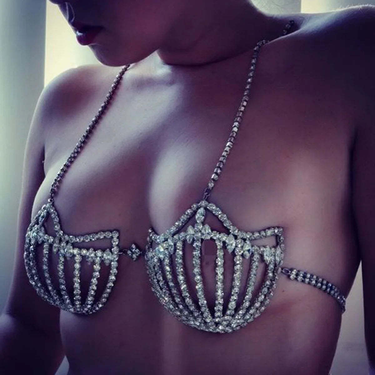 Sea Shell Bra Top Woman Crystal Lingerie Chain Apparel