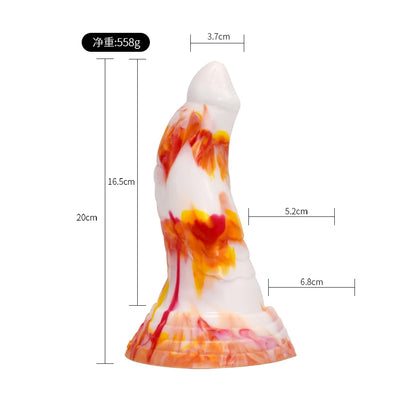 New red yellow white flame dildos silicone anal sex toys colorful animal Dragon penis sucker