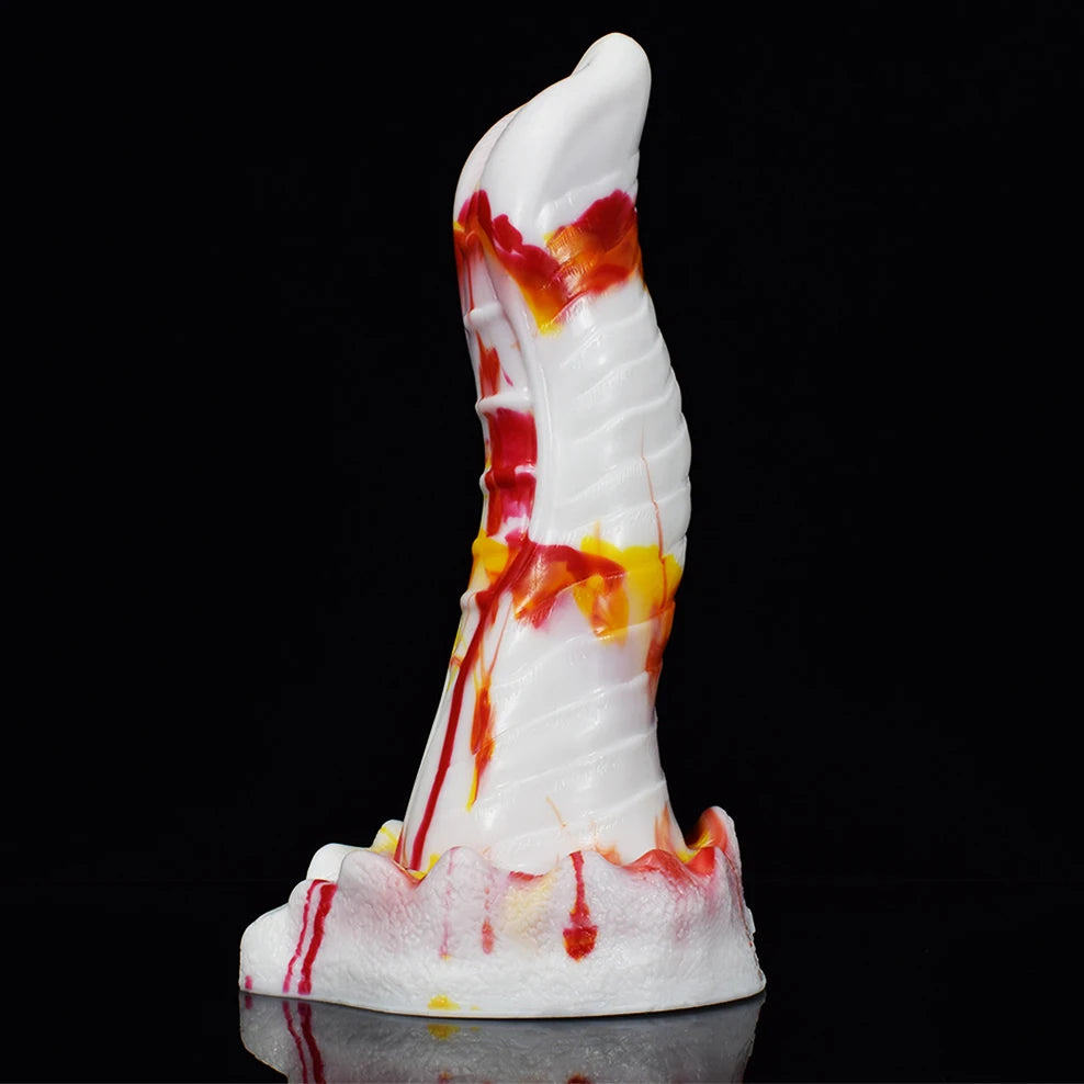 New red yellow white flame dildos silicone anal sex toys colorful animal Dragon penis sucker