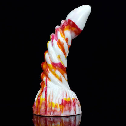 New red yellow white flame dildos silicone anal sex toys colorful animal Dragon penis sucker