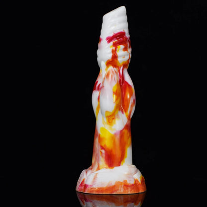 New red yellow white flame dildos silicone anal sex toys colorful animal Dragon penis sucker