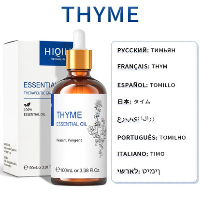 HIQILI 100ml Natural Essential Oil, Geranium/Tea Tree/Rosemary/Rose/Vanilla/Lavender/Peppermint, Used For Humidifiers/Diffusers