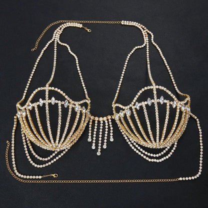 Sea Shell Bra Top Woman Crystal Lingerie Chain Apparel