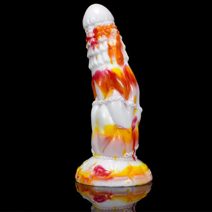New red yellow white flame dildos silicone anal sex toys colorful animal Dragon penis sucker