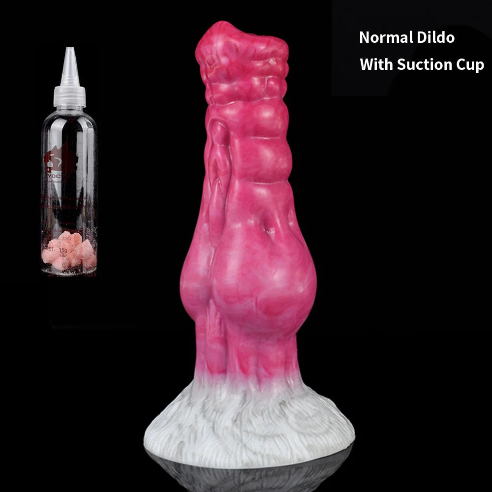Big Knot Wolf Dildo Inflatable Anal Soft Silicone Sex Toy