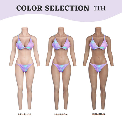 Breast Forms Silicone Bodysuit with Arms Fake Chest Realistic Vagina for Crossdressers