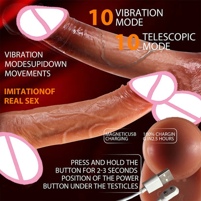 8.66-Inch Rotating Head Thrusting Dildo | Luxe Soft Realistic Liquid Silicone, Smart Remote Heating,