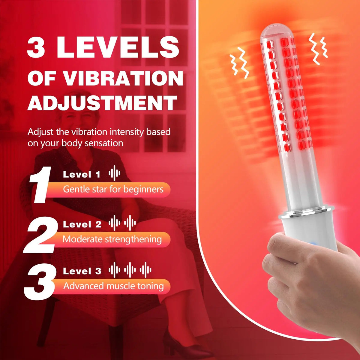 Vaginal Hygiene Care Wand 136 Light Diode Red&Blue Light TherapyDevice for Vaginitis&Incontinence IPX5 Waterproo Female Vaginal Health