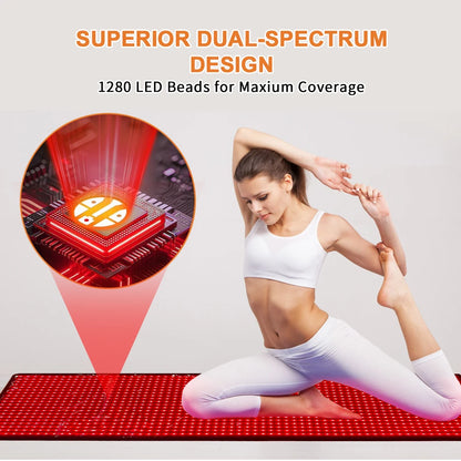 Large Full Body Red Light Mat 71"x 31" Red Light Blanket 5 Brightness Level