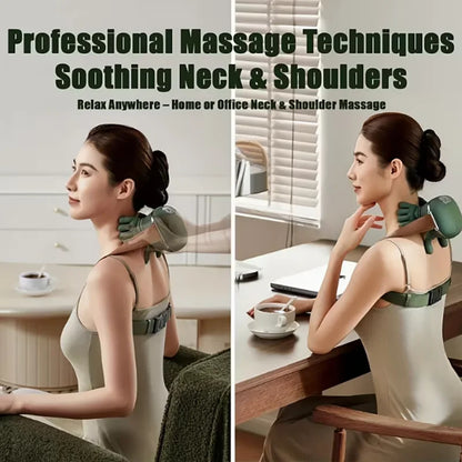 Wireless Bionic Heated Electric Neck and Shoulder Massager with Finger Massager