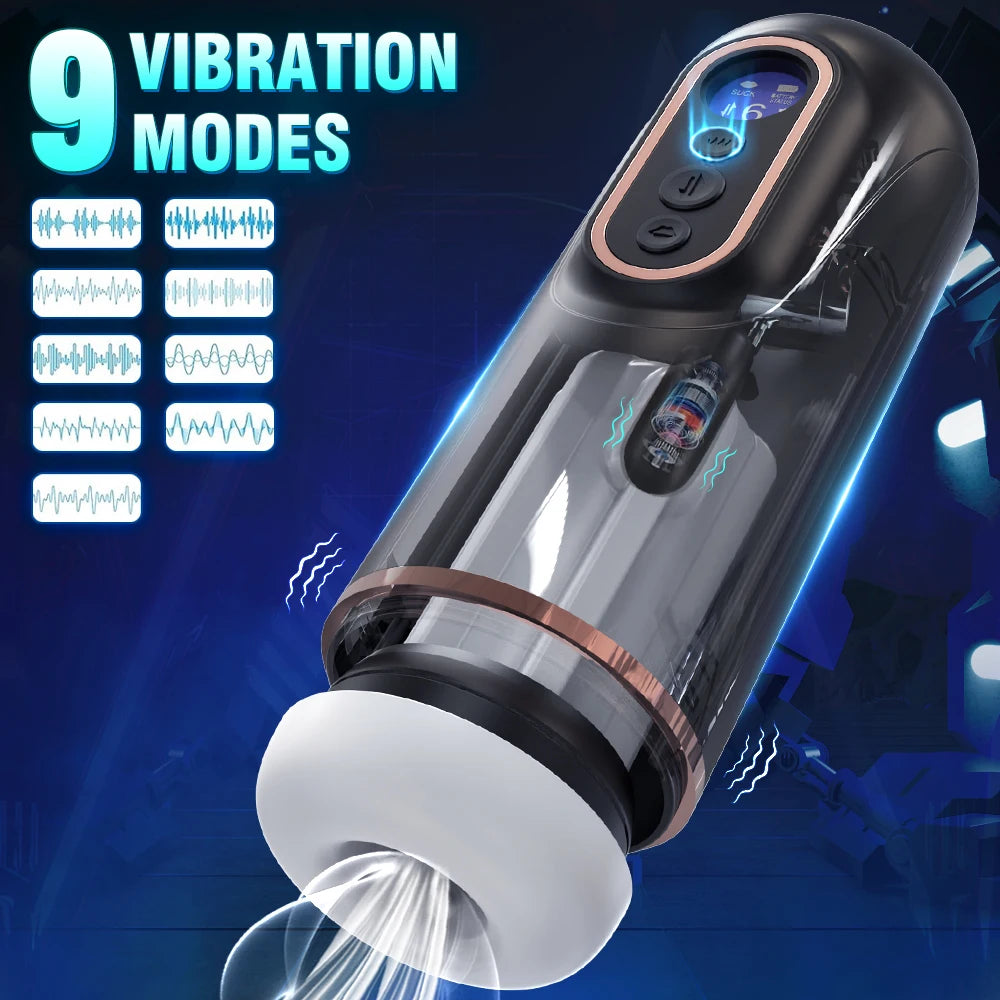 Heating Male Masturbator Vibration Suction Telescopic