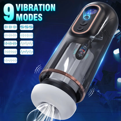 Heating Male Masturbator Vibration Suction Telescopic