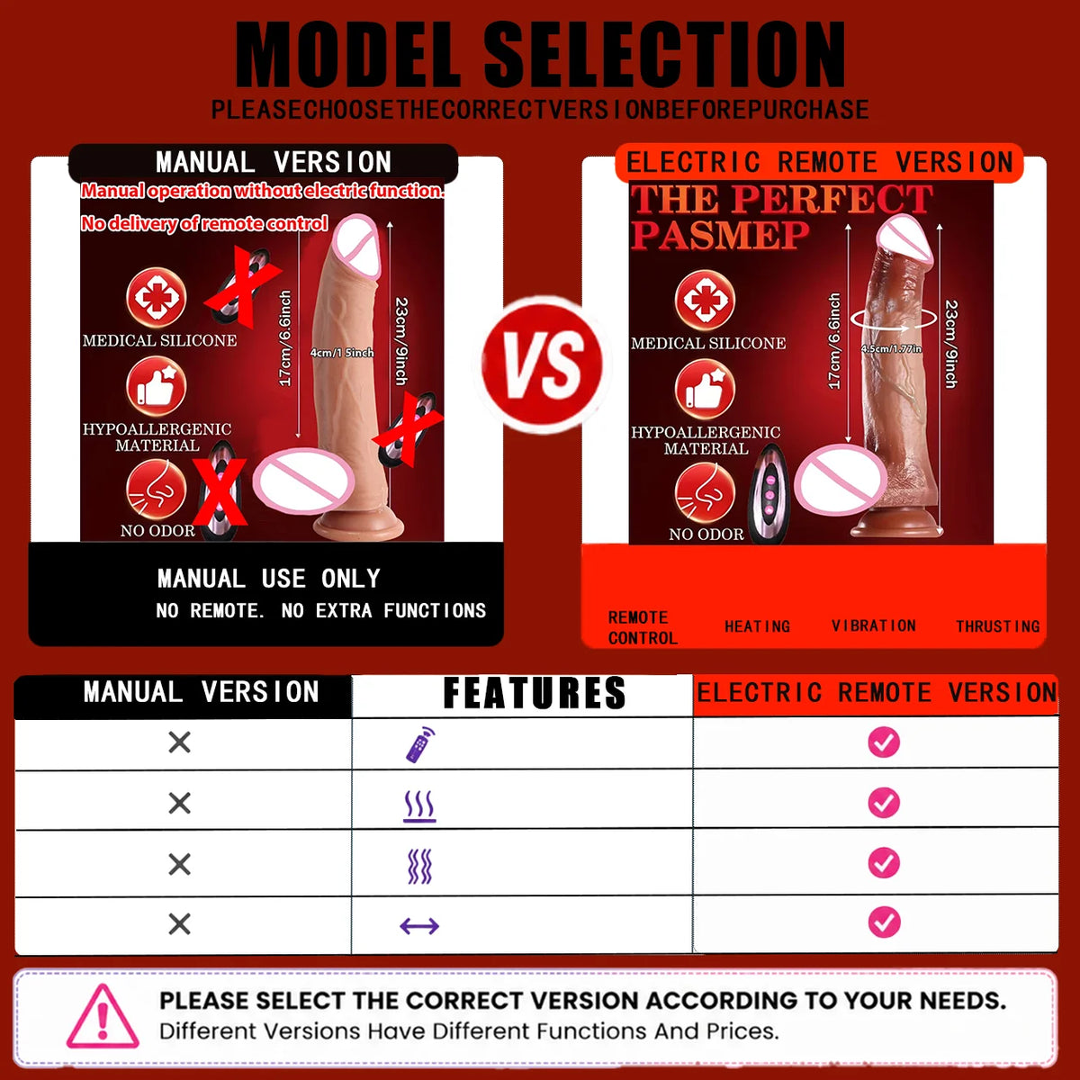 8.66-Inch Rotating Head Thrusting Dildo | Luxe Soft Realistic Liquid Silicone, Smart Remote Heating,
