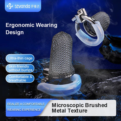 Male Metal Chastity Cage Mesh Breathable Cock Cage