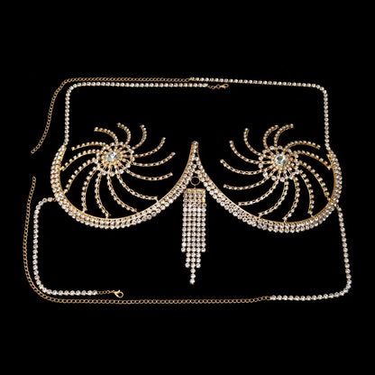 Sea Shell Bra Top Woman Crystal Lingerie Chain Apparel
