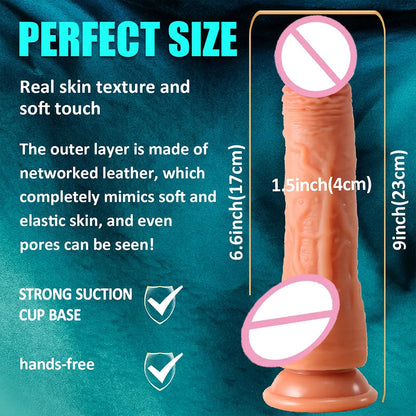 Dildo - 1pc Realistic Silicone Dildo with Suction Cup And Telescopic Vibration, Wireless Infrared Control, Rechargeable Lithium Battery