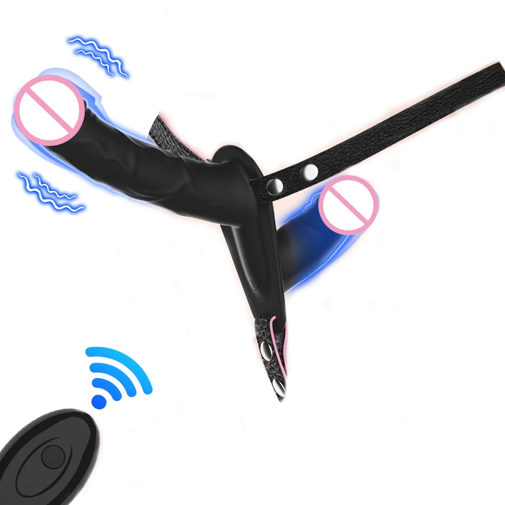 Double Head Artificial Penis Wearable Electric Strapon Vibrator