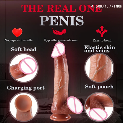 Dildo - 1pc 9-Inch Realistic Vibrating Dildo with Remote Control