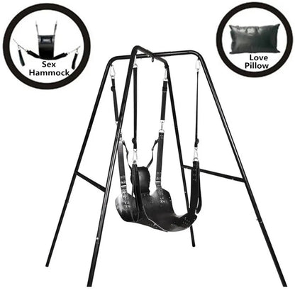 Heavy Duty Leather Sex Swing Freestanding Steel Frame