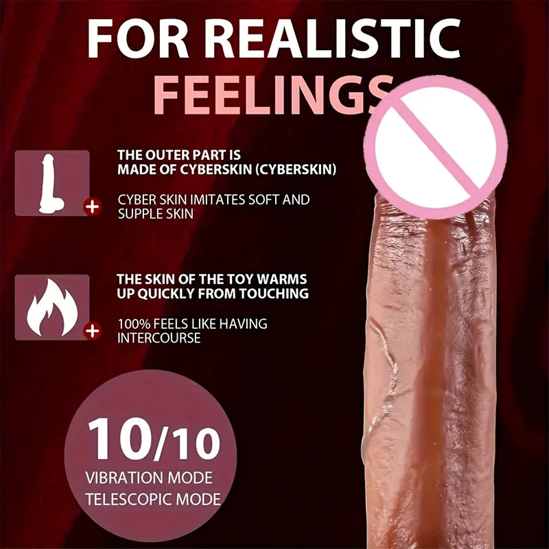 Dildo - 1pc 9-Inch Realistic Vibrating Dildo with Remote Control