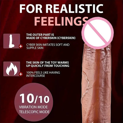 Dildo - 1pc 9-Inch Realistic Vibrating Dildo with Remote Control