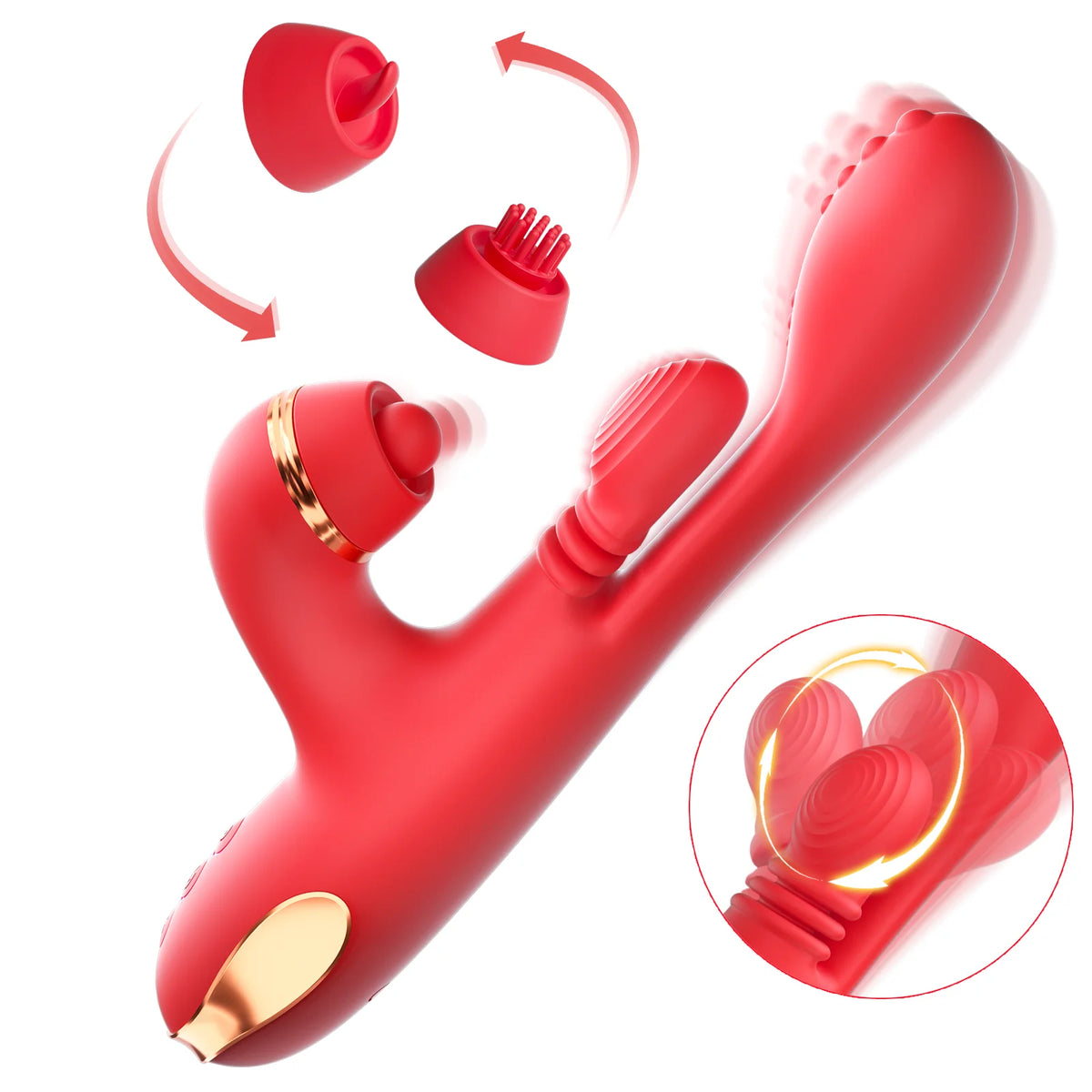 5 IN 1 Tapping Thrusting Dildo Vibrator for Women G Spot
