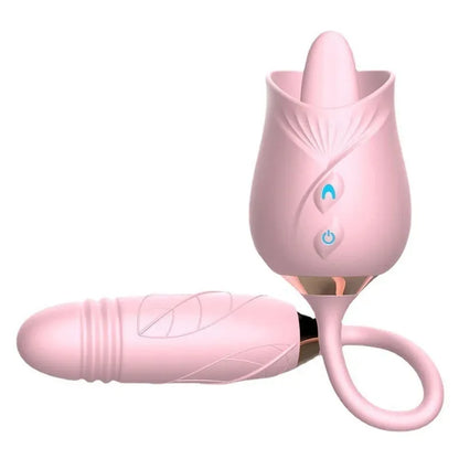 3in1 Thrusting Anal Vibrator Female Rose Sucking Clitoris Stimulator Dildo Licking Vagina