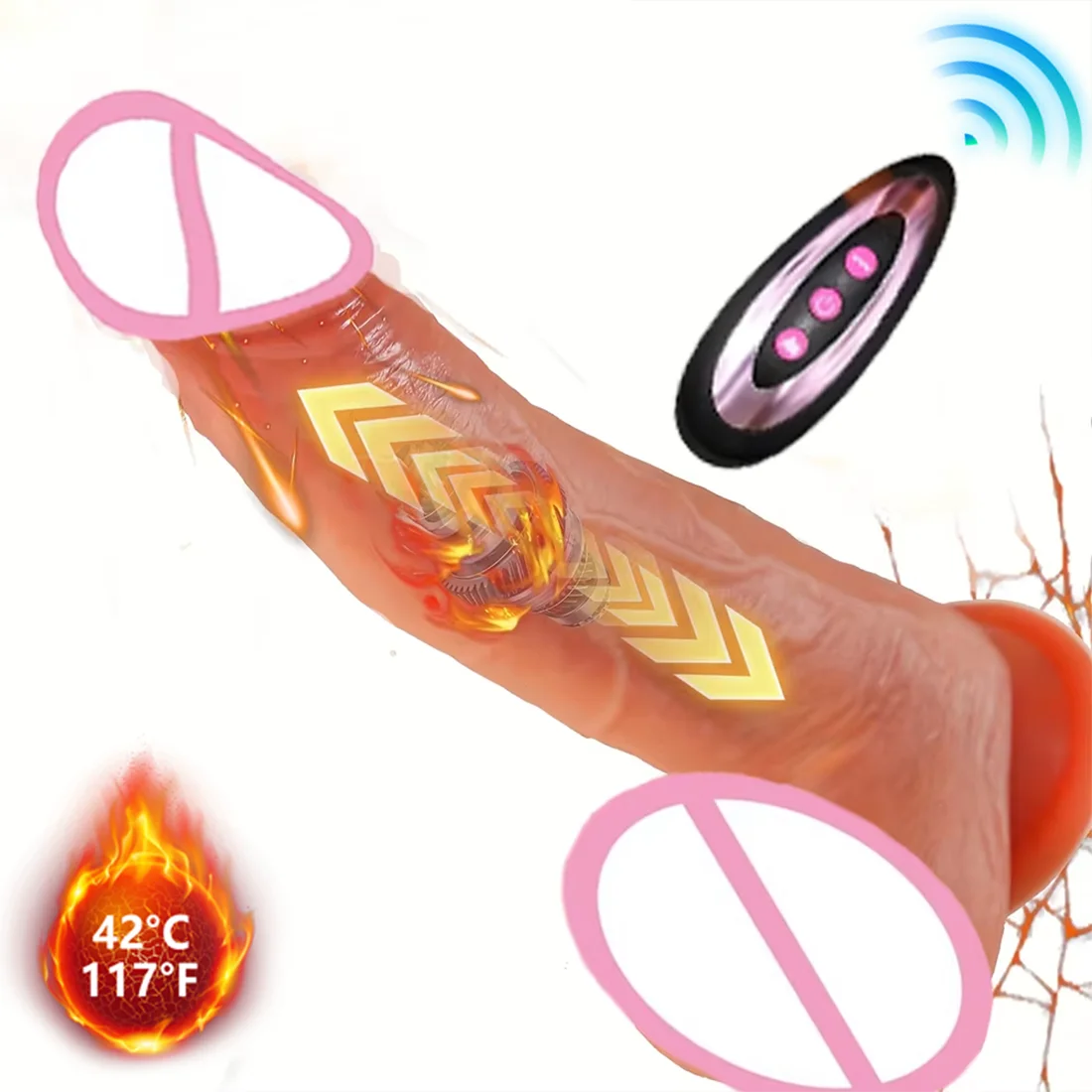 Dildo - 1pc Realistic Silicone Dildo with Suction Cup And Telescopic Vibration, Wireless Infrared Control, Rechargeable Lithium Battery