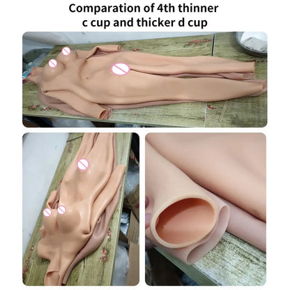 Drag Queen Silicone Bodysuit Realistic Breast With Arms Crossdresser