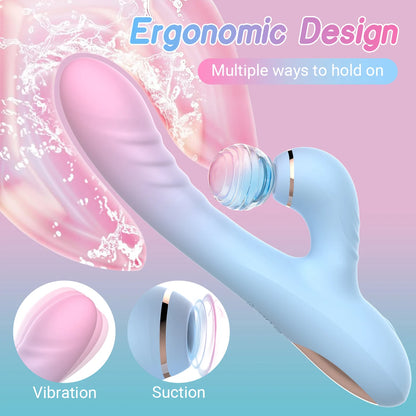 2 IN 1 Dildo Vibrator Sucking Vacuum Stimulator