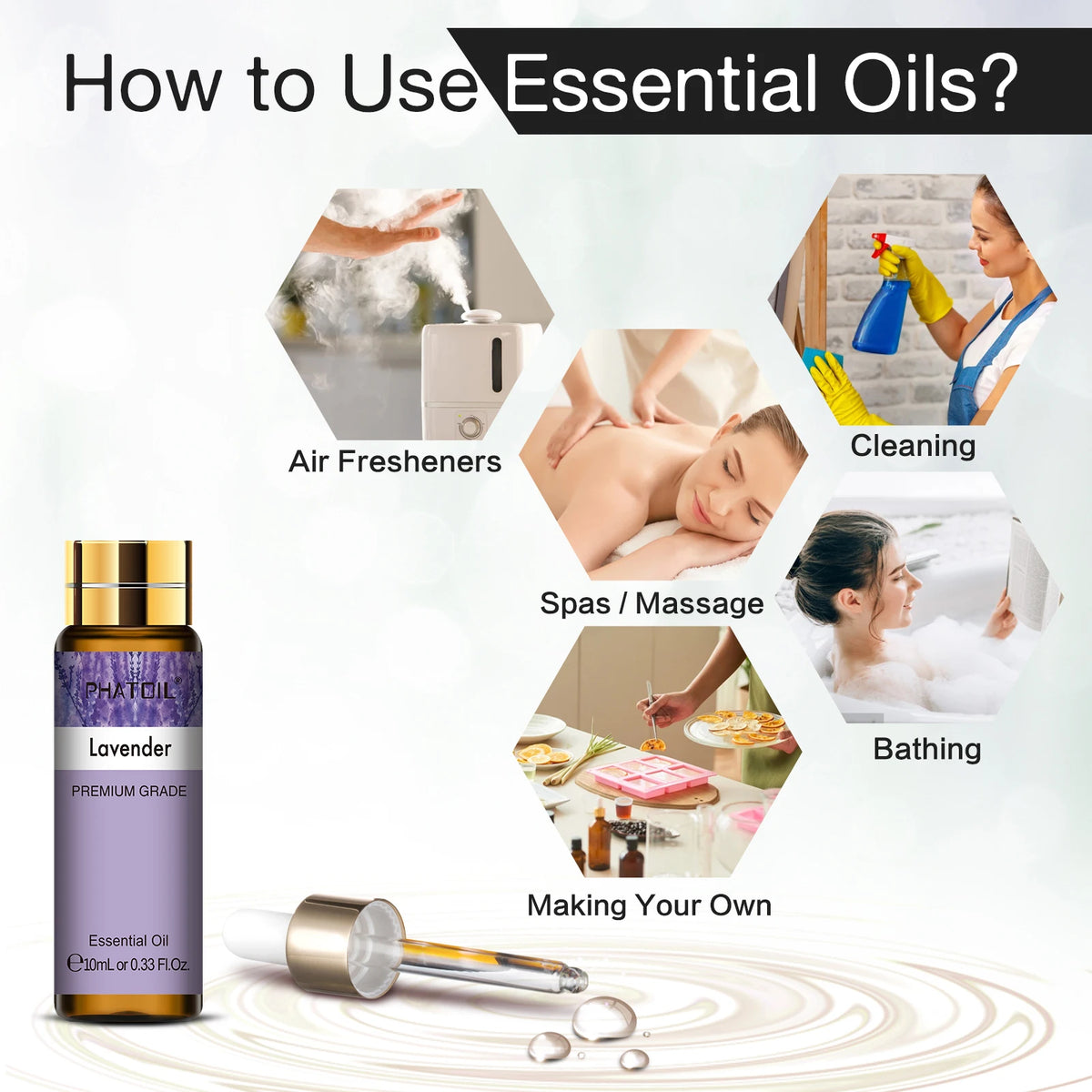 9pcs Essential Oils Gift Set 10ml For Aromatherapy Diffuser Candle Making