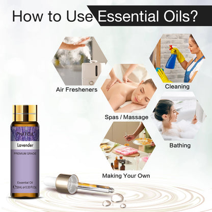 9pcs Essential Oils Gift Set 10ml For Aromatherapy Diffuser Candle Making