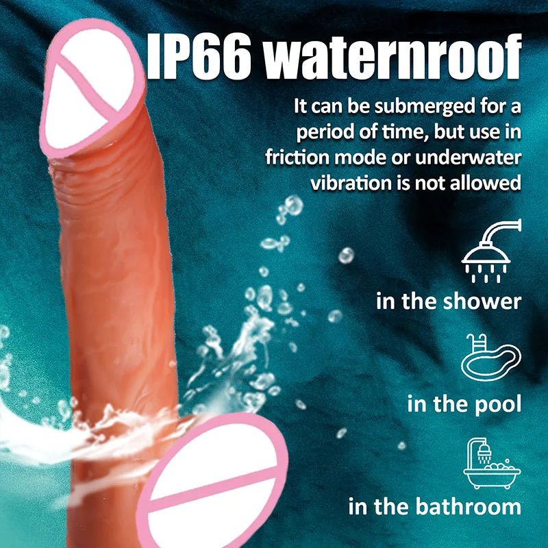 Dildo - 1pc Realistic Silicone Dildo with Suction Cup And Telescopic Vibration, Wireless Infrared Control, Rechargeable Lithium Battery