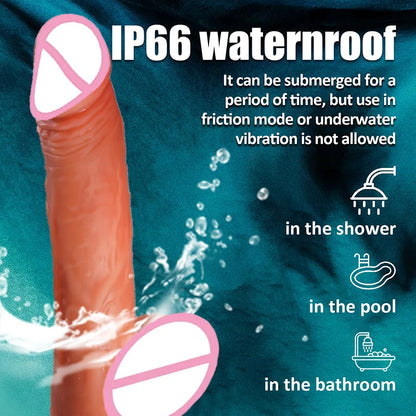 Dildo - 1pc Realistic Silicone Dildo with Suction Cup And Telescopic Vibration, Wireless Infrared Control, Rechargeable Lithium Battery