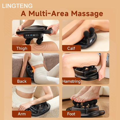 LINGTENG Massage Gun Deep Tissue, 6‑Heads Muscle Massager