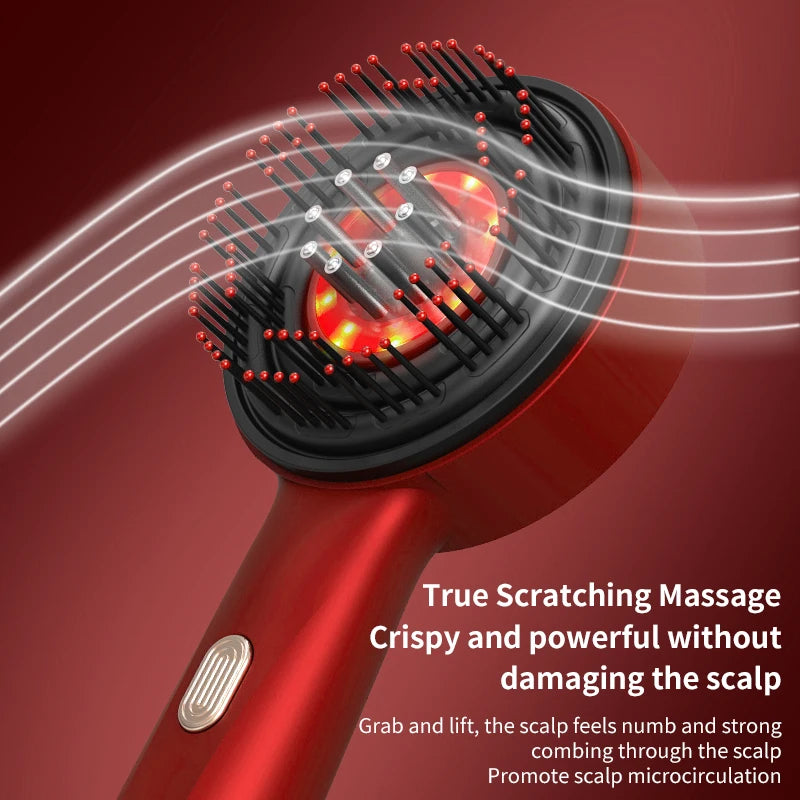 Electric Vibration Massage Comb Red Light Hair Growth Massage Scalp Brush Anti Hair Loss