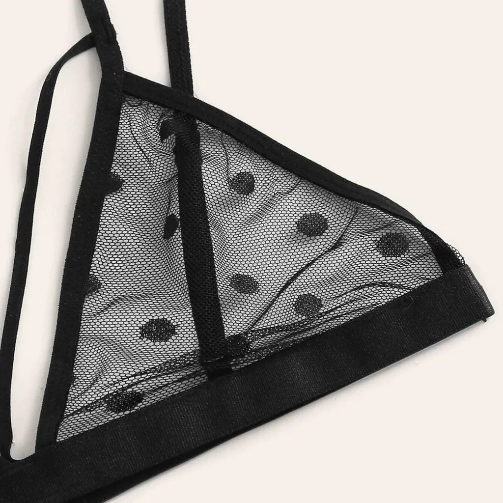 New Women Plus Size Lace Lingerie Tulle See-Through Sheer Mesh